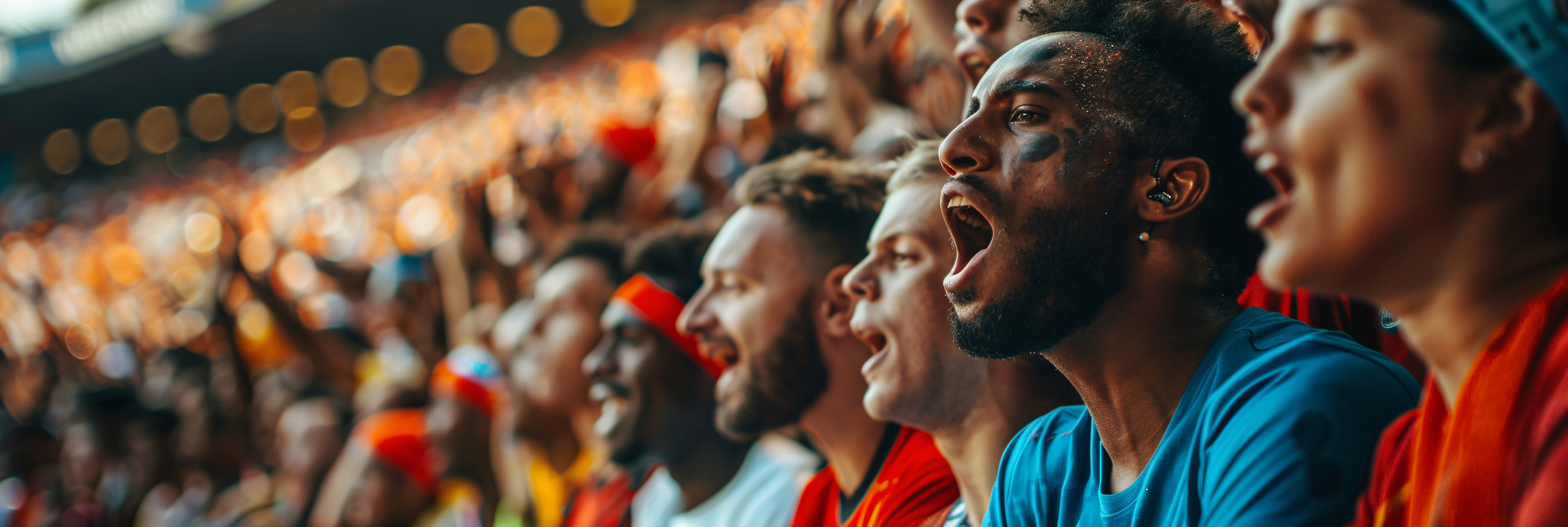 Crowd cheering in a stadium